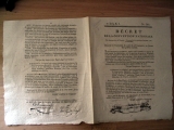 Collectif. Décret de la Convention nationale an II (1794). Imprimerie nationale, Côte d\'Or.