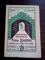 Chamisso, Aldebert (de). Roy, Bernard (ill.) Merveilleuse Histoire de Pierre Schlémihl ou l\'homme qui a vendu son ombre. À l\'Enseigne du Pot cassé, Paris, 1928. Exemplaire enrichi d\'un bulletin de souscription