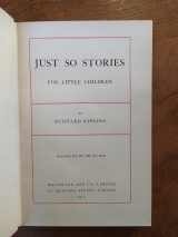 Kipling, Rudyard. Just so Stories for Little Children. Illustrations by the Author. Londres, Macmillan, 1912. Cartonnage à l\'éléphant