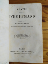 Hoffmann, E.T.A. Contes fantastiques précédés d\'une notice par le traducteur. G. Charpentier et Cie. 1852. Première édition. Relié