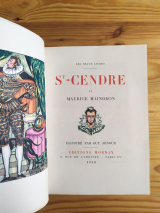 Maindron, Maurice. Arnoux, Guy (ill.) Saint-Cendre. Éditions Mornay, Les Beaux Livres, 1930. Relié
