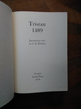 Tristan 1489. Introductory Note by C. E. Pickford. London, Scolar Press, 1978. Facsimilé.