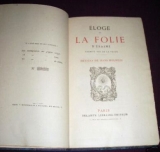 ÉRASME. HOLBEIN, Hans (ill.) Éloge de la folie. Paris, Delarue, 1877. Reliure moderne.