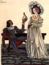 MUSSET, Alfred (de). LEPAPE, George (illus.) Comédies et proverbes (1 vol.). Paris, Le Vasseur et Cie, 1937